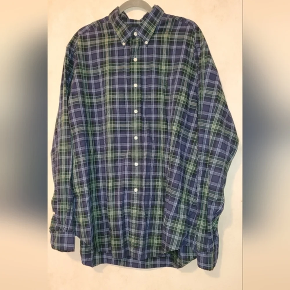 Polo Ralph Lauren Dress Shirt Mens XXL Blue Green Classic Fit Button Up VTG - Picture 2 of 4